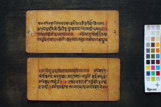 Composite text (Puruṣa Sukta, Rudrābhiṣeka śatarudra, Bilvapañcakam) folio 4